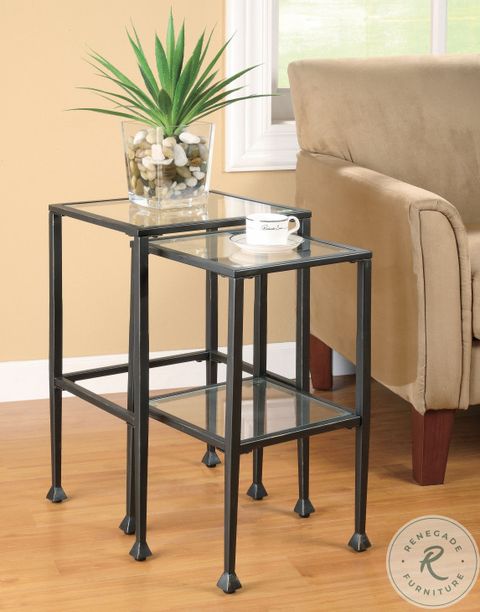 901073 Black Metal Large Nesting Table Set From Coaster (901073 ... pertaining to A Closer Look at the Chic and Practical Bowery Hill Nesting Tables